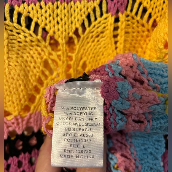 Umgee Multicolor Knit Sweater Top - Picture 4 of 7